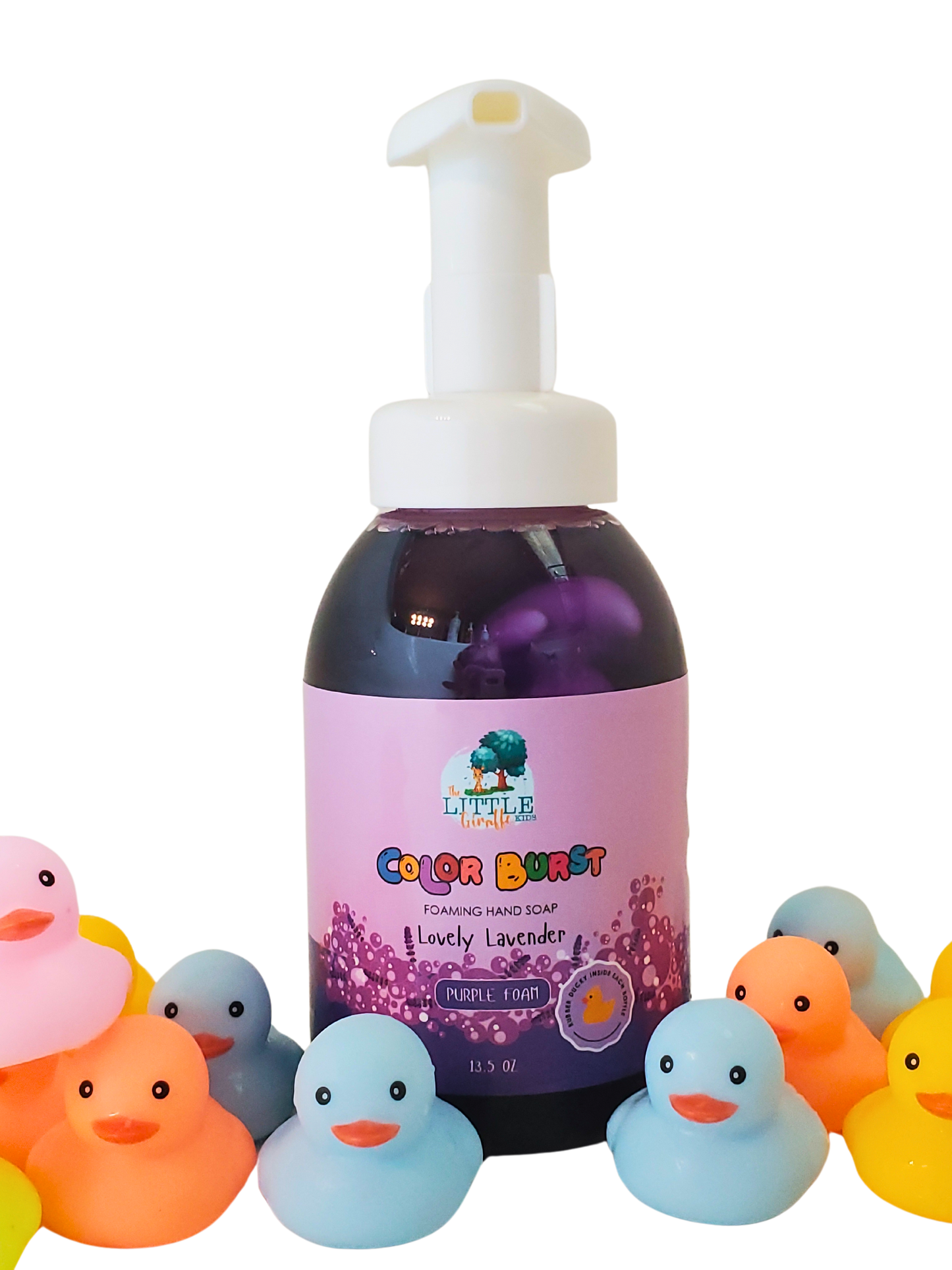 Organic, Colorful Foaming Hand Soap for Kids. Purple Foam. Lavender Fragrance.