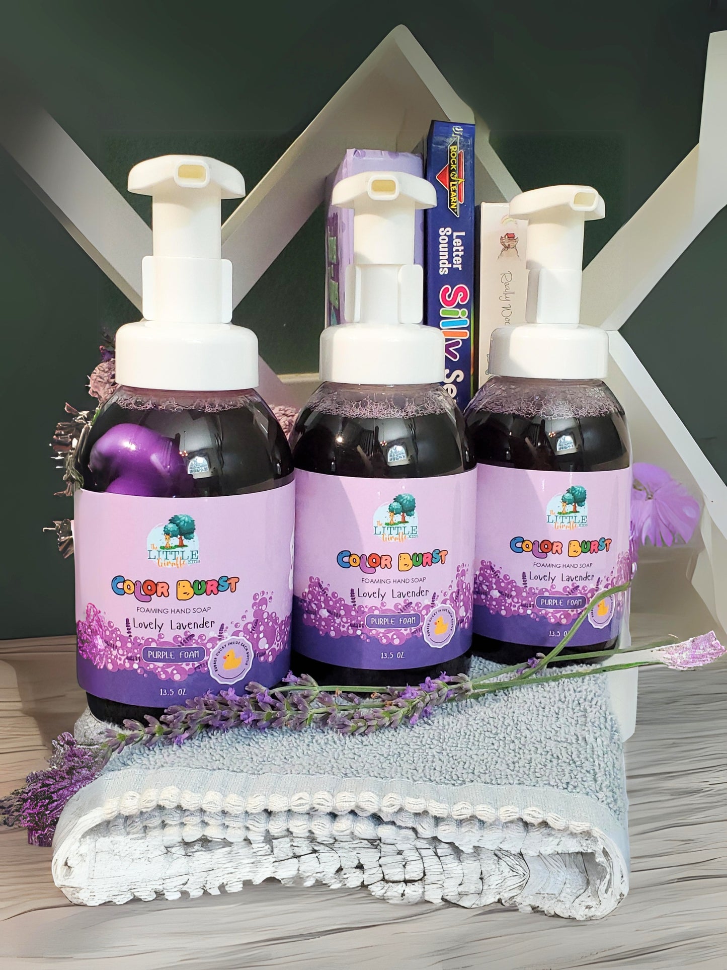 Rainbow collection. Four Pack. Lavender, Sweet Orange, Lime and Lemngrass Foaming Hand Soaps